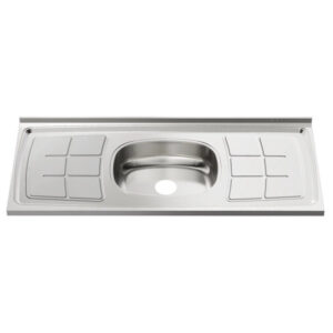 Pia Inox Ghel Plus 1500X530X95mm Cuba Central N4 Escorredor concretada sem Válvula