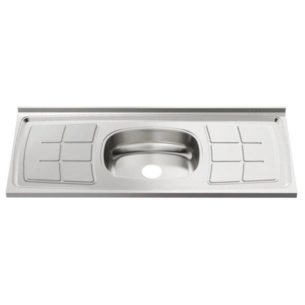 Pia Inox Ghel Plus 1500X530X95mm Cuba Central N4 Escorredor concretada sem Válvula