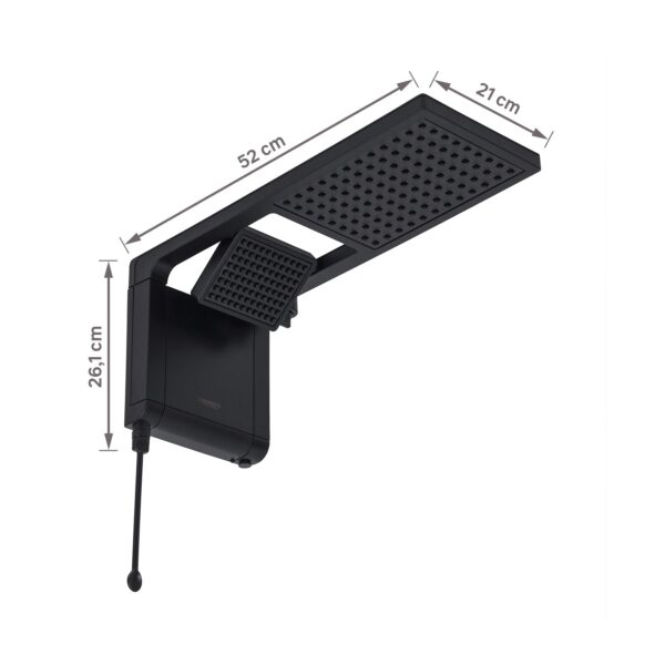 Chuveiro Elétrico Eletrônico 220V 7800w Preto Fosco Quadrado Acqua Duo Ultra Lorenzetti - Imagem 2