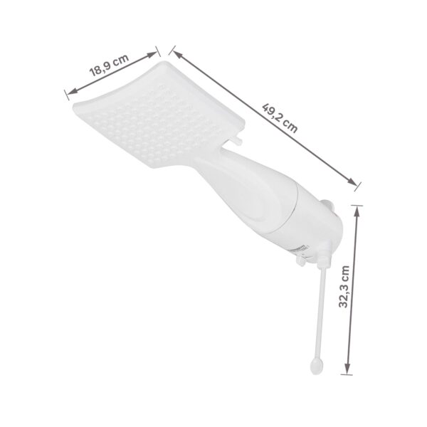 Chuveiro Elétrico Eletrônico 220V 7500w Branco Quadrado Loren Shower Lorenzetti - Imagem 3