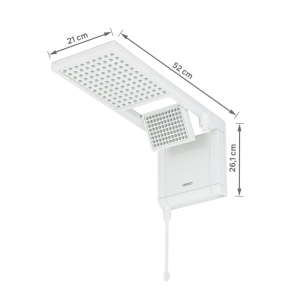 Chuveiro Elétrico Eletrônico 220V 6800w Branco Quadrado Acqua Duo Ultra Lorenzetti - Imagem 4